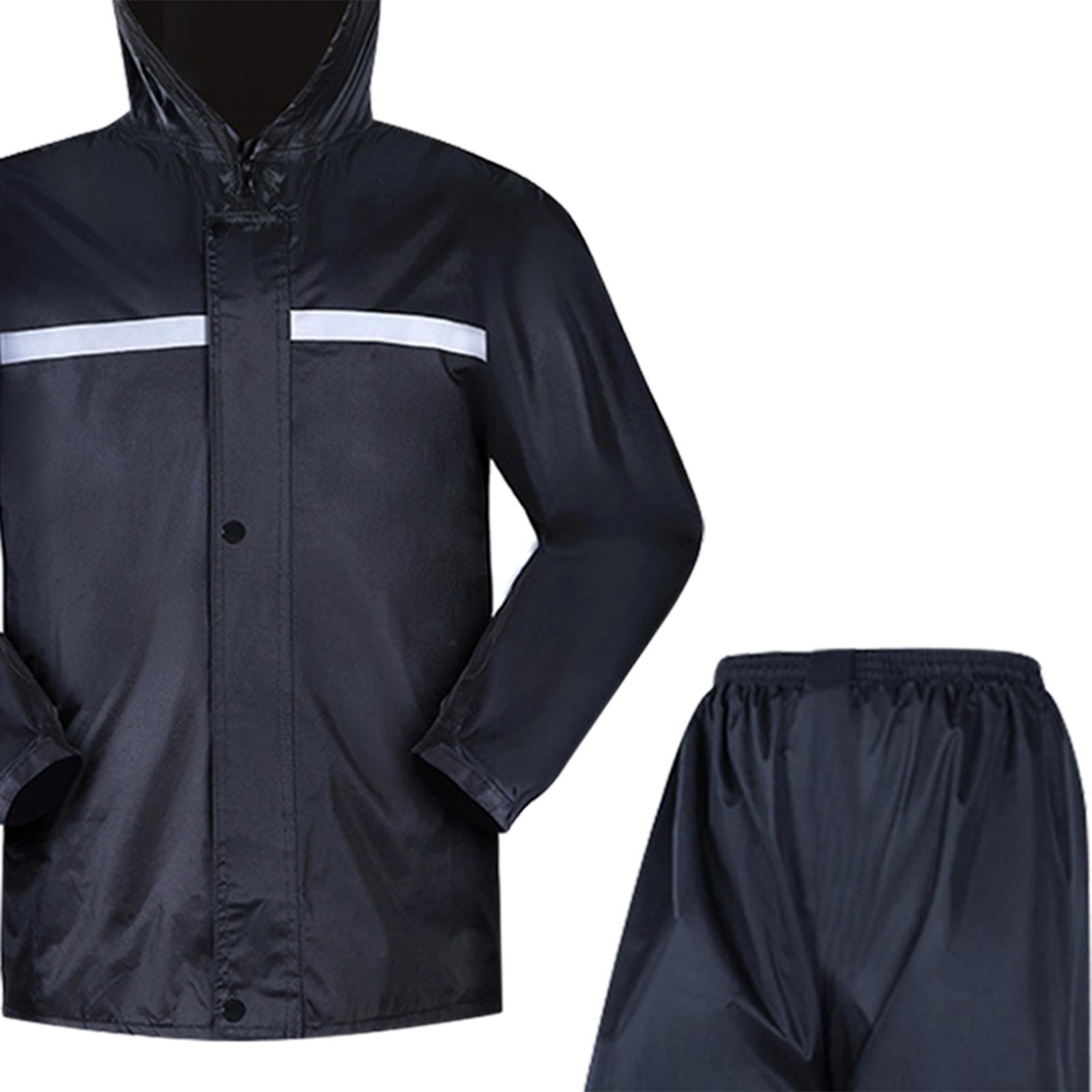 Rain suits, Waterproof Breathable Jacket, Hooded Rain Coat Pants with