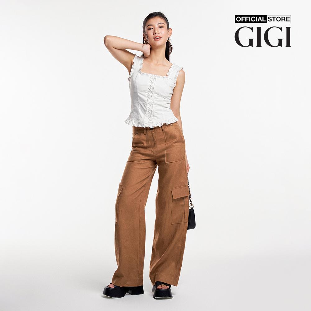 GIGI - Áo sát nách nữ cổ vuông phối dây rút thời trang G1206T231274