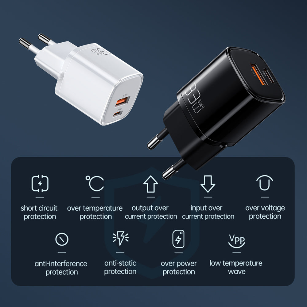 Cốc Sạc Nhanh Mcdodo Nano Series 33W PD+QC Dual Port Charger (Chân cắm tròn, Type-C + USB) (Hàng chính hãng)