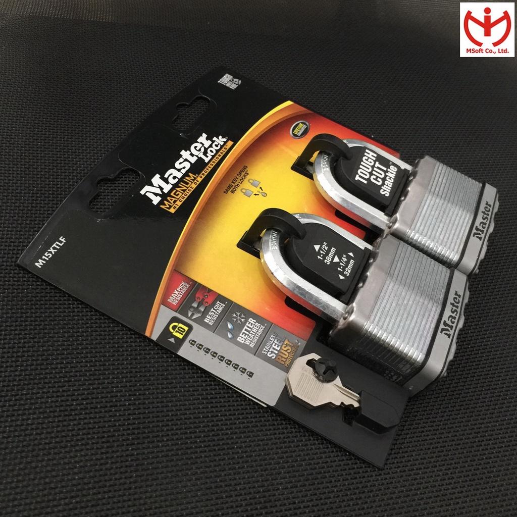 Bộ 2 ổ khóa Master Lock M15 XTLF thân thép lá rộng 64mm dùng chung 2 chìa - MSOFT