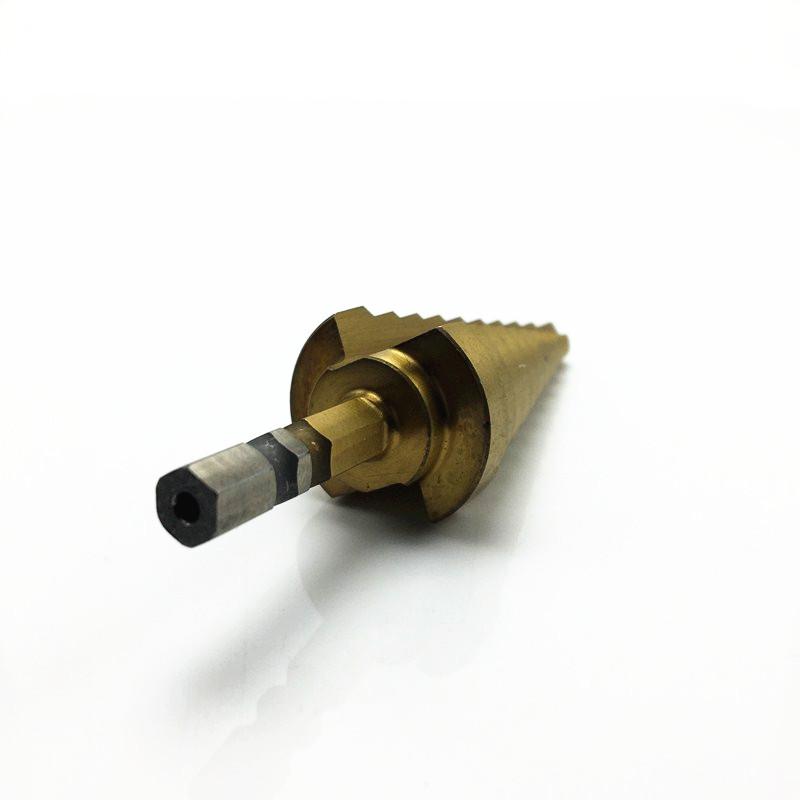 Titanium HSS Step Drill 4-20/22/32MM 6-25/35MM Hex Shank 1/4 Hole Drilling Tool