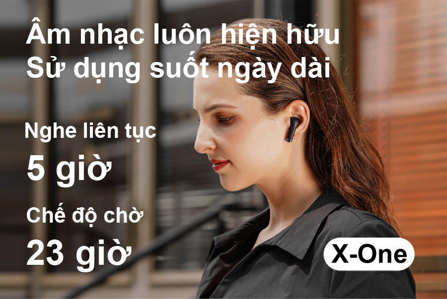 Tai nghe không dây myALO X-One: tai nghe Bluetooth 5.3; chống nước chống mồ hôi; pin 23H; điều khiển cảm ứng, thiết kế công thái học