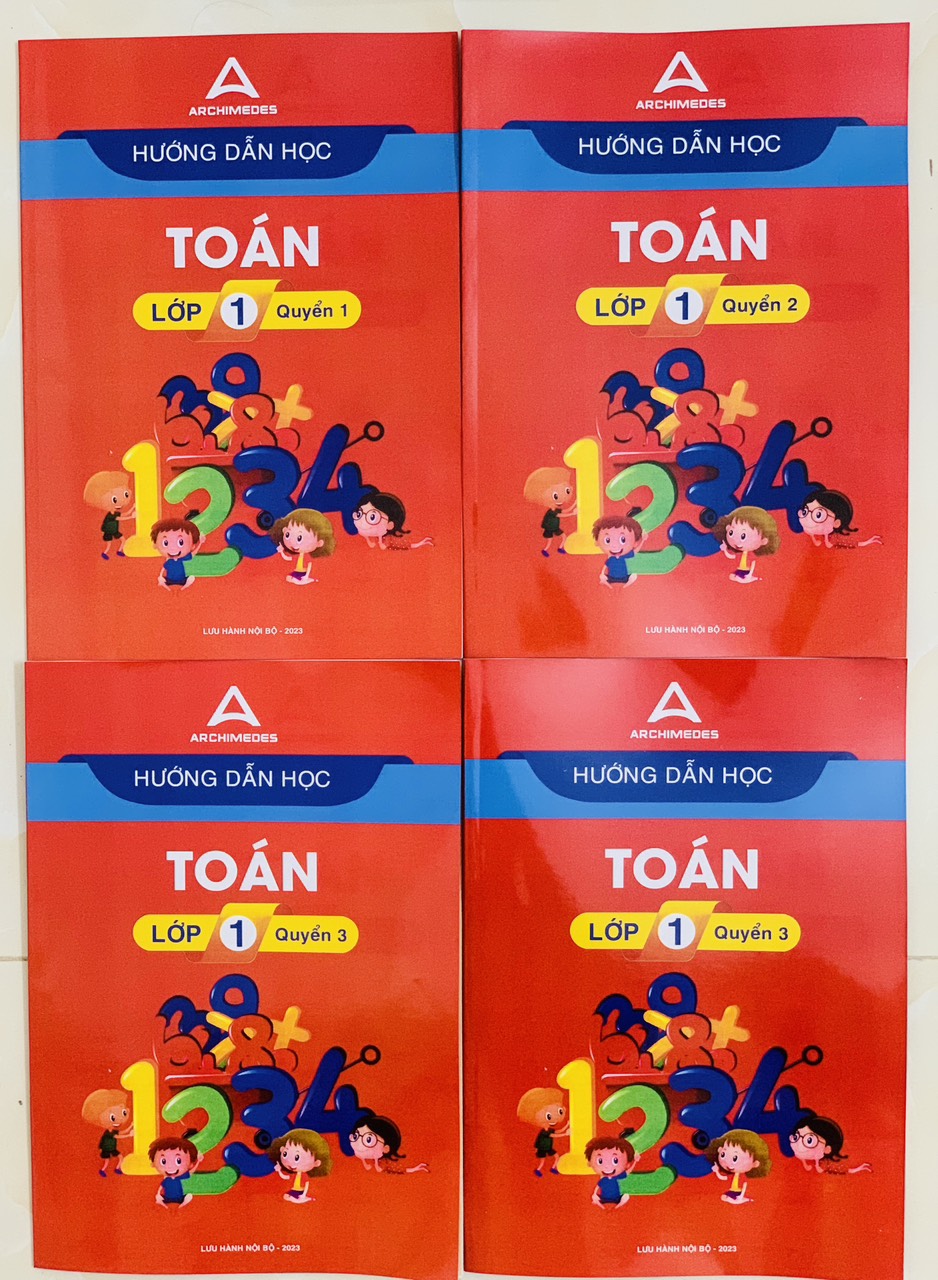 Sách - Combo 4 cuốn Hướng dẫn học toán lớp 1 trường Archimedes school - Mới 2023