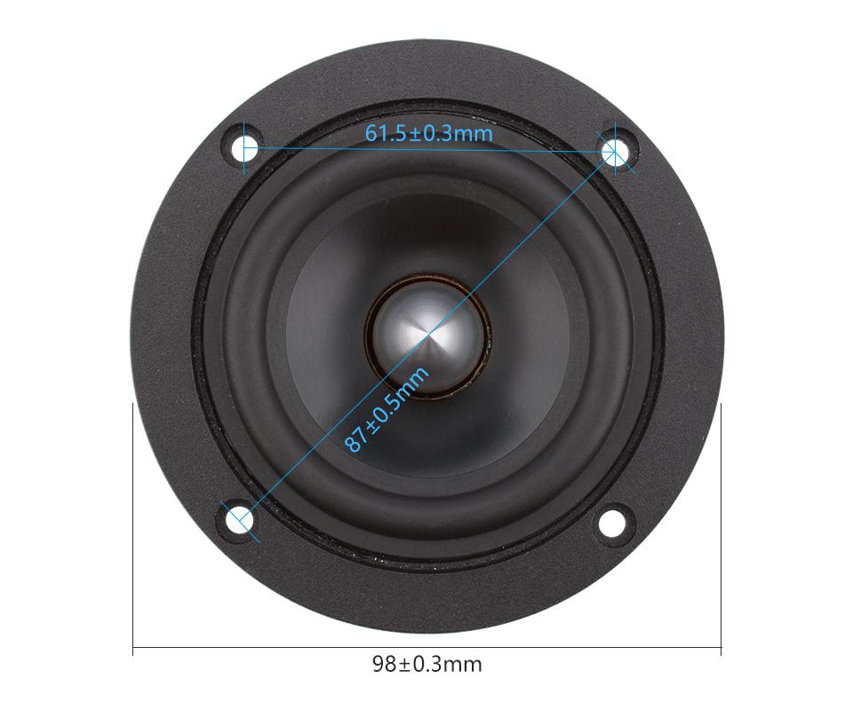 Aiyima 2pcs loa tầm trung 3 inch 4 8 ohm 15W Full Range Loa loa đầu đạn nhôm loa DIY Hệ thống âm nhạc DIY Color: 8 Ohm Speaker Woofer Size/Full-Range Size: 3"