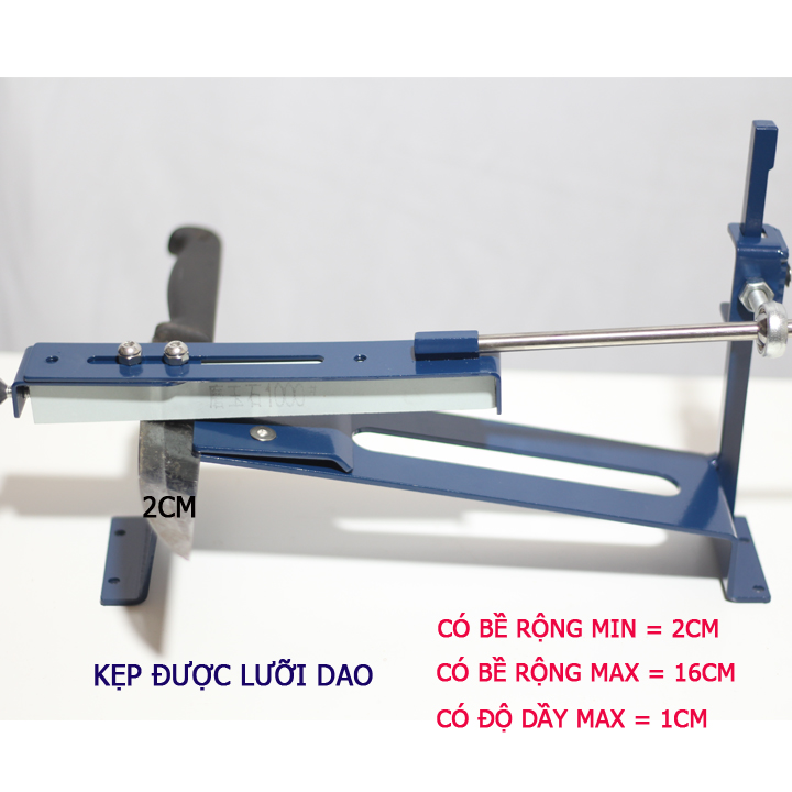 Dụng cụ mài dao, tạo lưỡi dao chính xác góc nghiêng và dễ dàng thay góc độ để phù hợp với đa số dao có sẵn trên thị trường, đá mài thay được linh hoạt