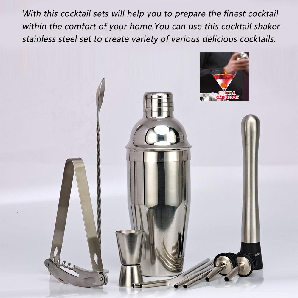 Bộ dụng cụ pha chế cocktail bằng thép không gỉ