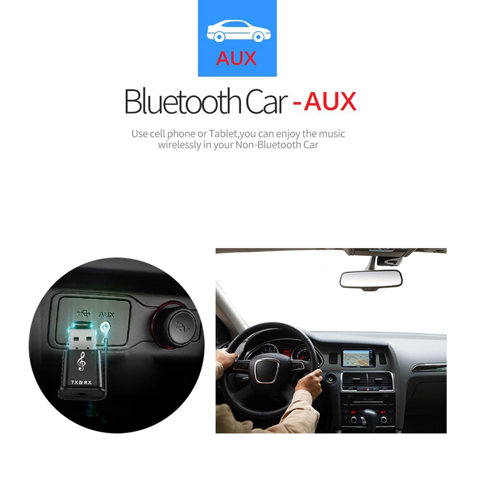 New USB Bluetooth 5.0 Transmitter Receiver 3.5mm Audio Adapter Converter