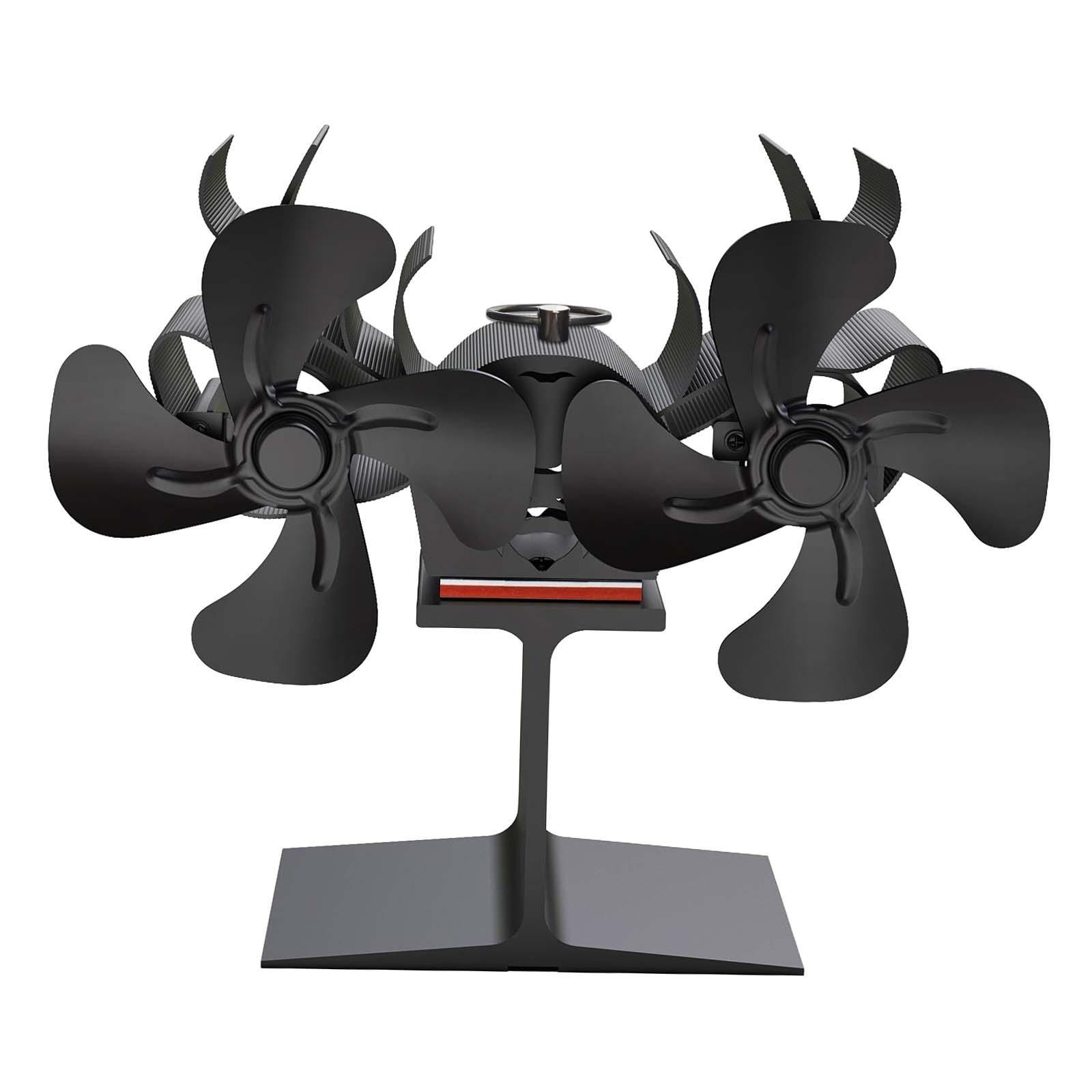 Double Headed Powered Fan 8 Blade 20x9x17cm Multifunctional Eco Friendly Aluminum Burner Fan