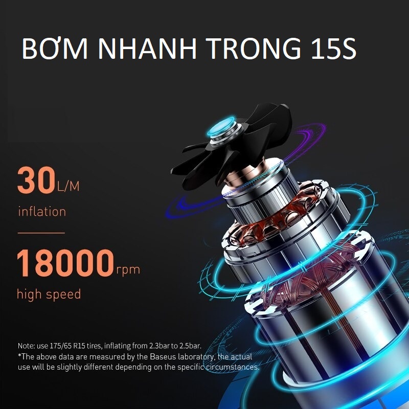 Máy Bơm Lốp Ô Tô Thế Hệ Mới Sothing Baseus Super Mini Inflator Pump CRCQ000001- Hàng Chính Hãng