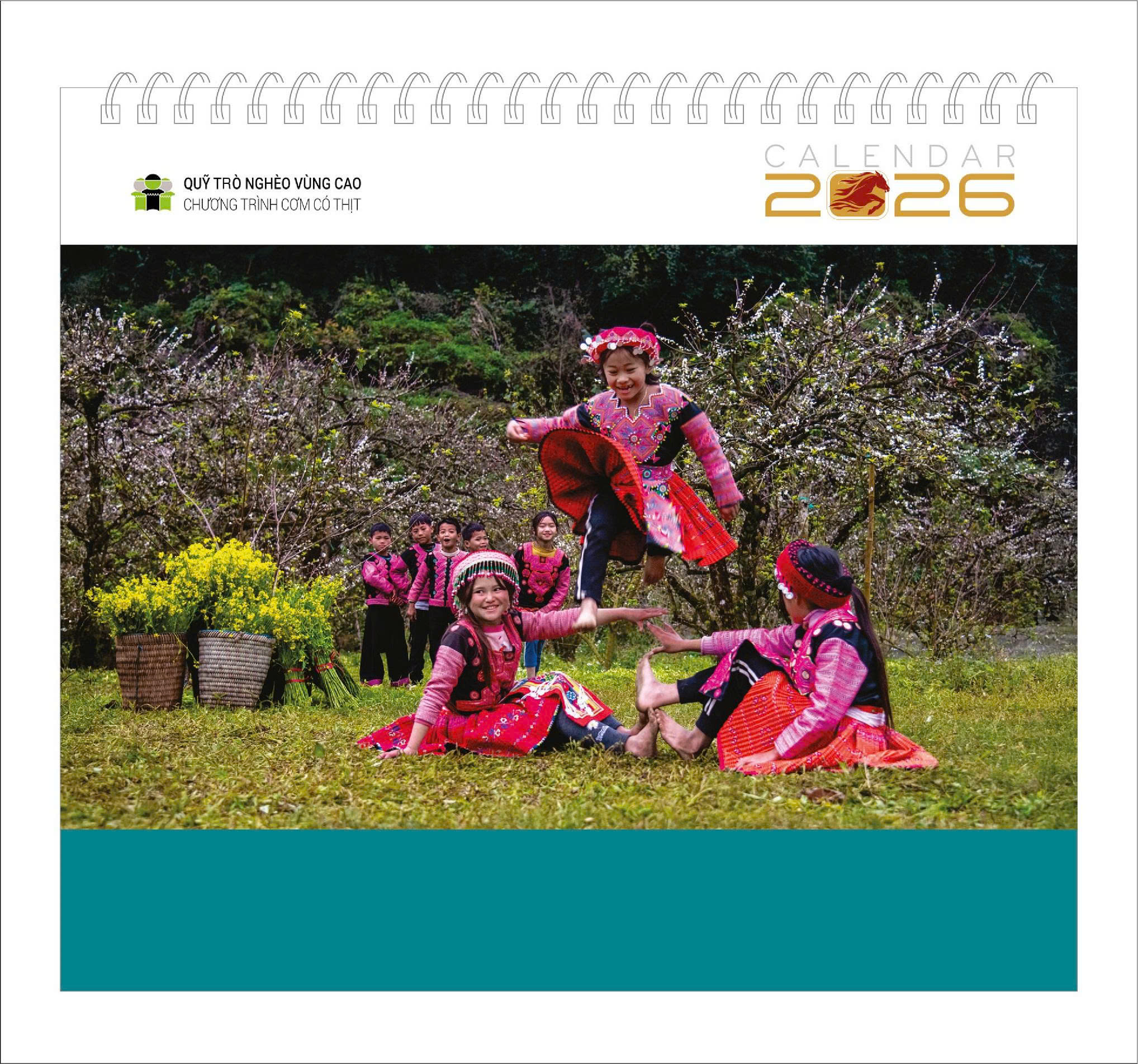 Lịch bàn Trẻ em Vùng Cao 2026 - Lịch Cơm Có Thịt