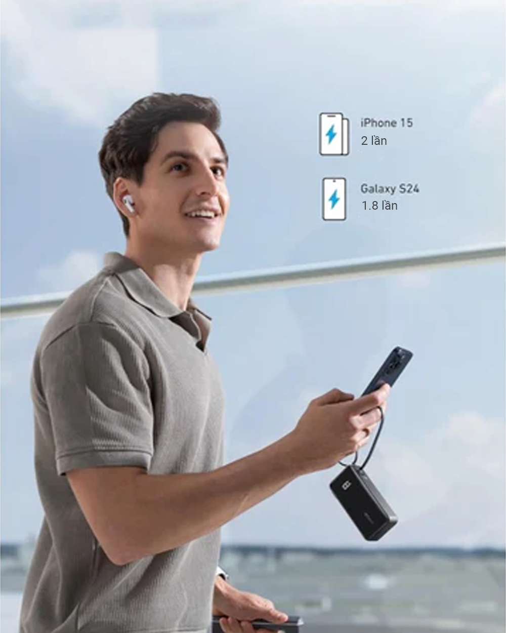 Pin sạc dự phòng 10000mAh kiêm Adapter Sạc Type-C PD 30W Anker A1637 (kèm cáp Type-C) - GiaPhucStore | Hàng Chính Hãng