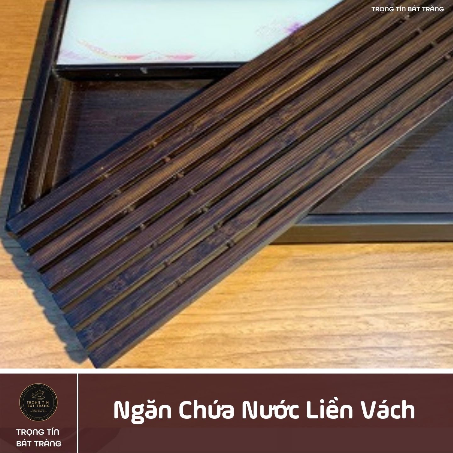 Khay Trà Tre Cao Cấp Sơn Thuỷ Chữ Nhật Lớn Kích Thước 40*19*3.8 KT 41