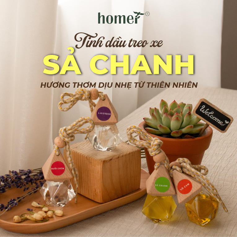 Tinh Dầu Sả Chanh Homer 100ML - Tinh Dầu Xông Thơm Phòng, Thư Giãn, Khử Mùi - Tinh dầu Bạc Hà/ Cam Ngọt/ Oải hương/ Ngọc Lan Tây/ Tràm Trà/ Bưởi Ngọt/ Vỏ Quế