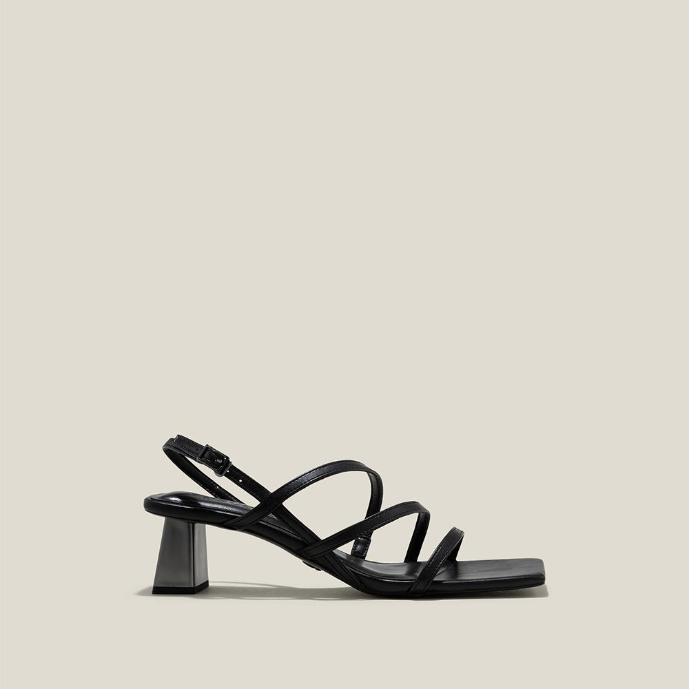 Vascara Sandal Dây Mảnh Nhấn Gót Hiệu Ứng Aluminium - SDN 0763