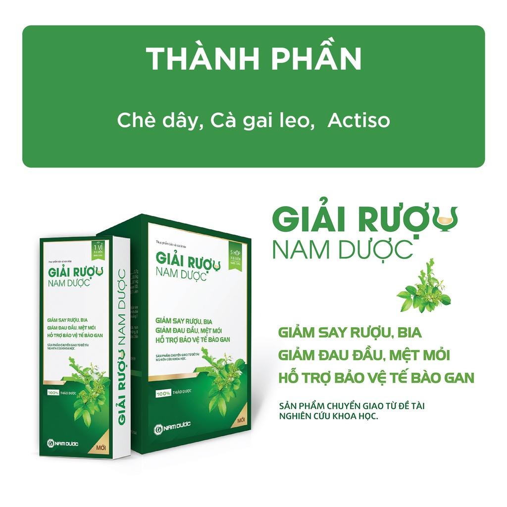 Viên giải rượu Nam Dược (VIÊN BYESAY) tăng cường chức năng giải độc bảo vệ gan 5 hộp x 6 viên