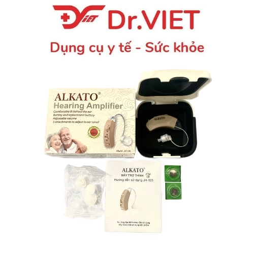 Máy Trợ Thính Alkato JH-125 Không Dây Đeo Sau Tai Cho Người Lãng Tai Nghe Kém, Khuếch Đại Âm Thanh, Giảm Hú Rít - Hàng Chính Hãng