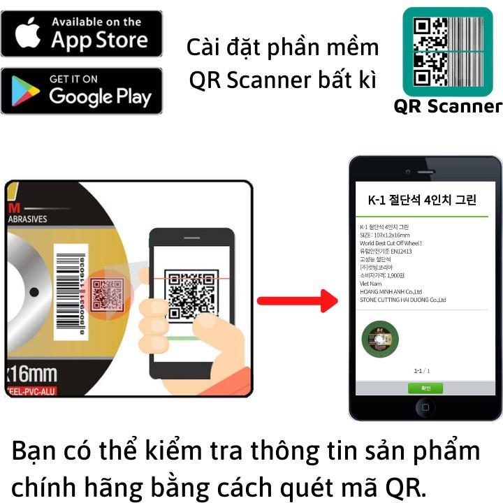 Hộp 100 viên ĐÁ CẮT SẮT 1 TẤC | Đá cắt K1 đen | Đá cắt sắt phi 100