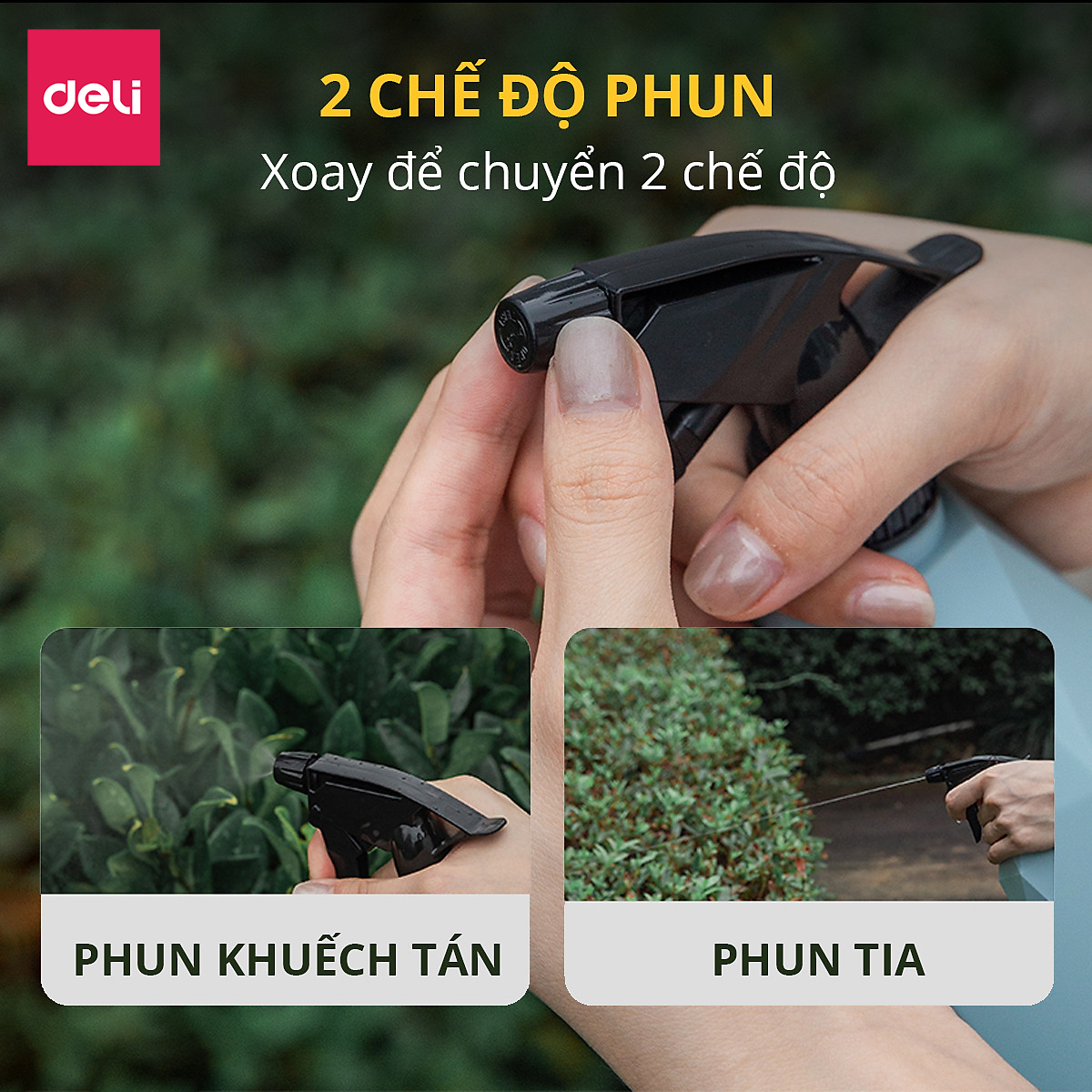 Bình Xịt Tưới Cây Deli - Dung Tích 600ml - 2 Chế Độ Xịt Hiệu Quả - Chất Liệu Tiêu Chuẩn Quốc Tế - Màu Xanh Tinh Tế