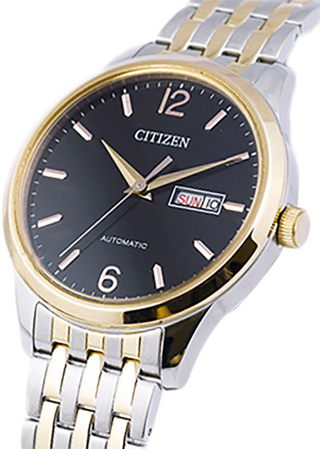 Đồng Hồ Nam Citizen Dây Thép Không Gỉ NH7504-52E - Mặt Đen (Sapphire)