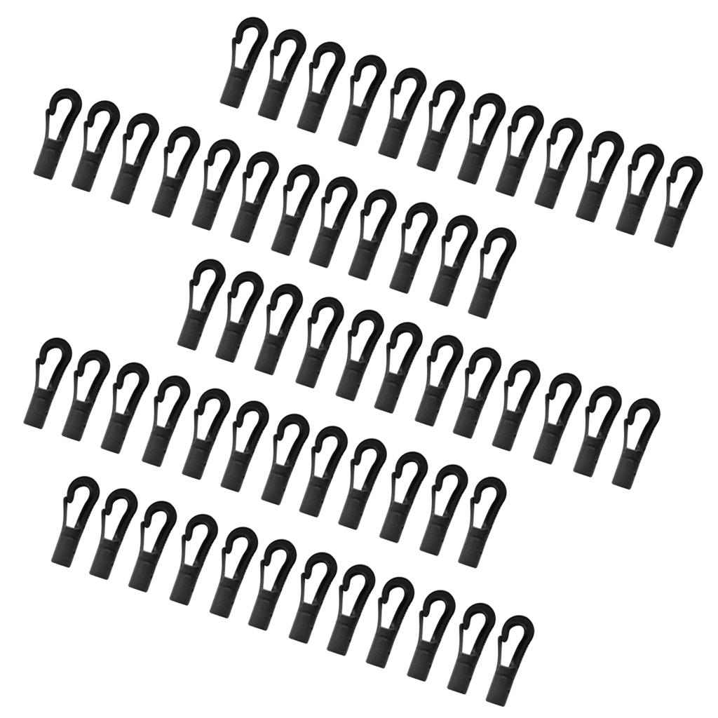 60 Pcs Plastic Bungee/Elastic Rope/Shock Cord Hook for 4 or 5mm Bungee Shock Cord