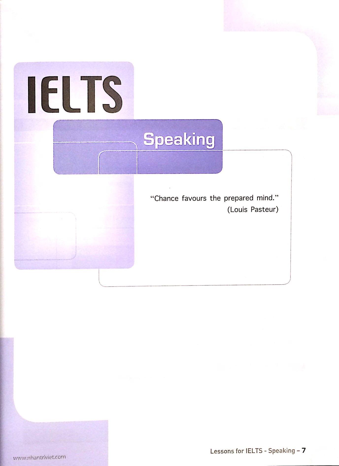 Sách Lessons For IELTS - Speaking