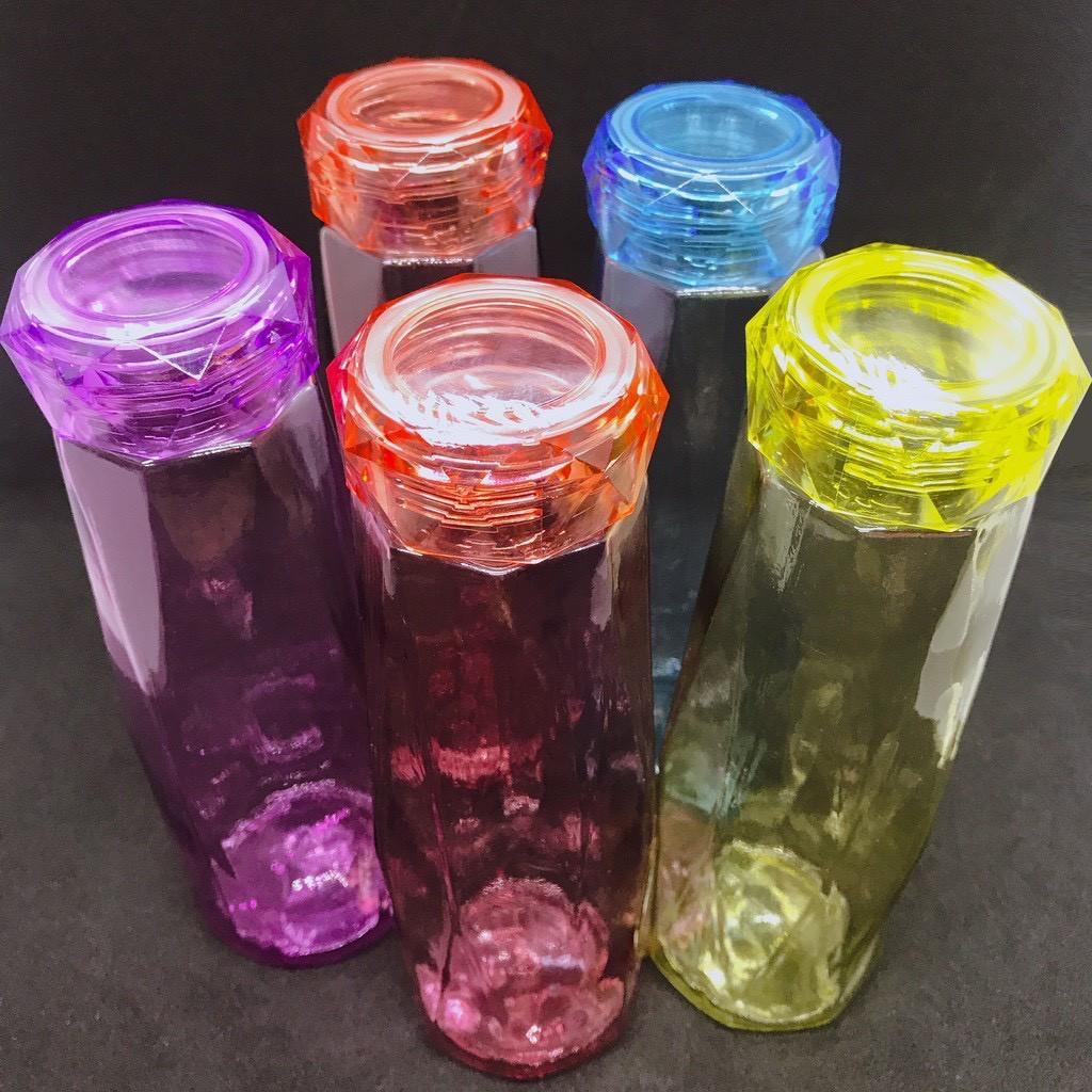 COMBO 10 Bình thủy tinh kim cương màu cao cấp  430ml HH060