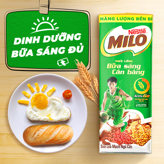 Sữa Lúa Mạch Nestlé Milo Bữa Sáng Thùng 36 Hộp x 180ml (12x3x180ml) - [Tặng Túi Đeo Chéo Hình Giày - Giao mẫu ngẫu nhiên]