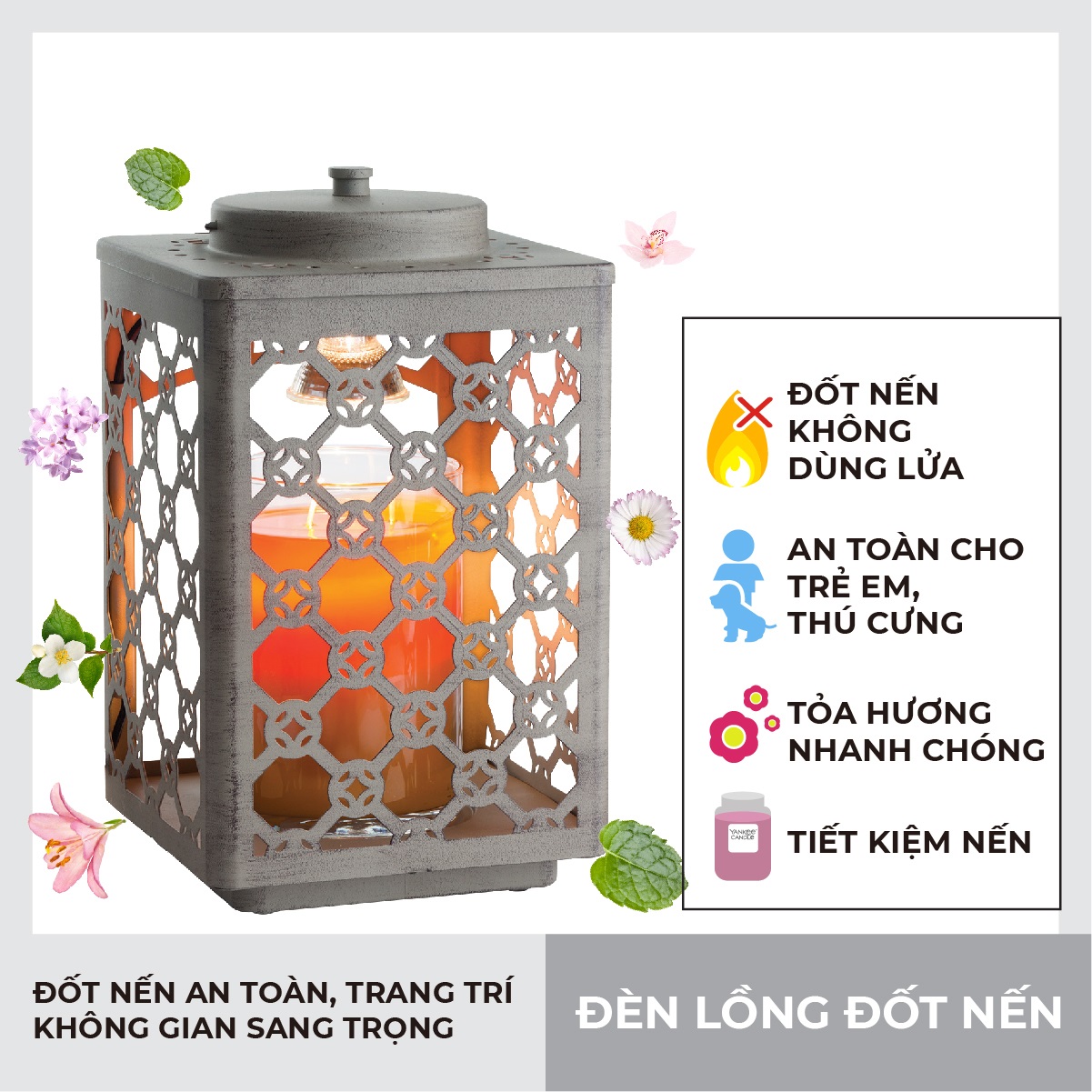 Đèn lồng đốt nến Goose Creek - Vintage Taupe