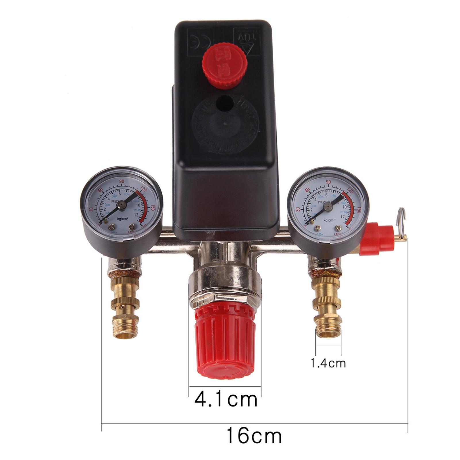 230V Pressure Switch Air Valve Intake Manifold Compressor Control Regulator Gauge Set