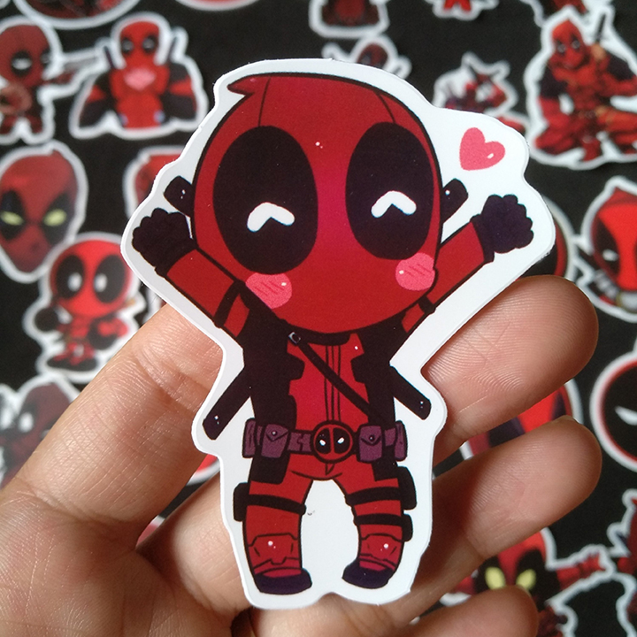 Bộ Sticker dán cao cấp chủ đề DEADPOOL - Dùng dán Xe, dán mũ bảo hiểm, dán Laptop...