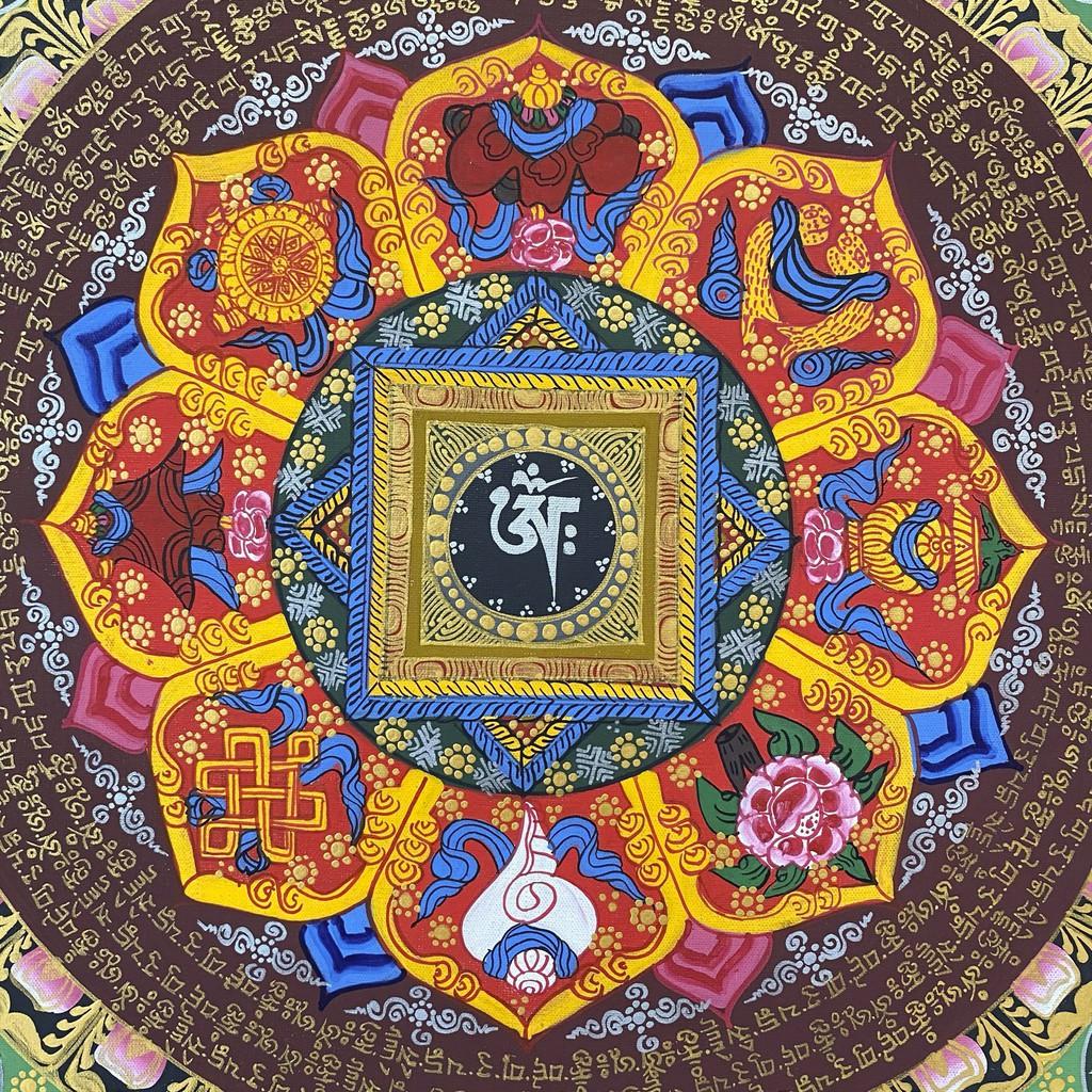 Tranh Thangka Mandala vẽ tay từ Tây Tạng