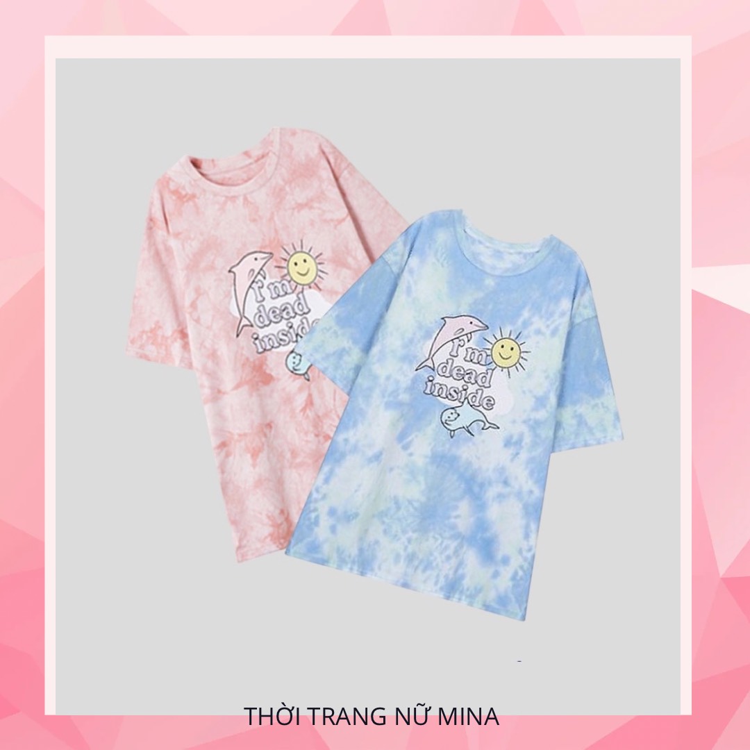 Aó Thun Nam Nữ Unisex Hình Cá Heo Style Ullzang  Cổ Tròn Chất Cotton Cao Cấp - Thời Trang Bảo Châu - G65