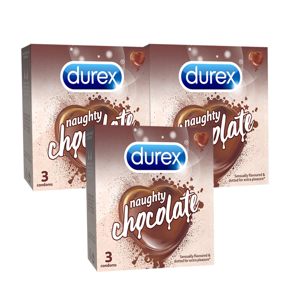 Bộ 3 Bao Cao Su Durex Naughty Chocolate - Hộp 3 chiếc