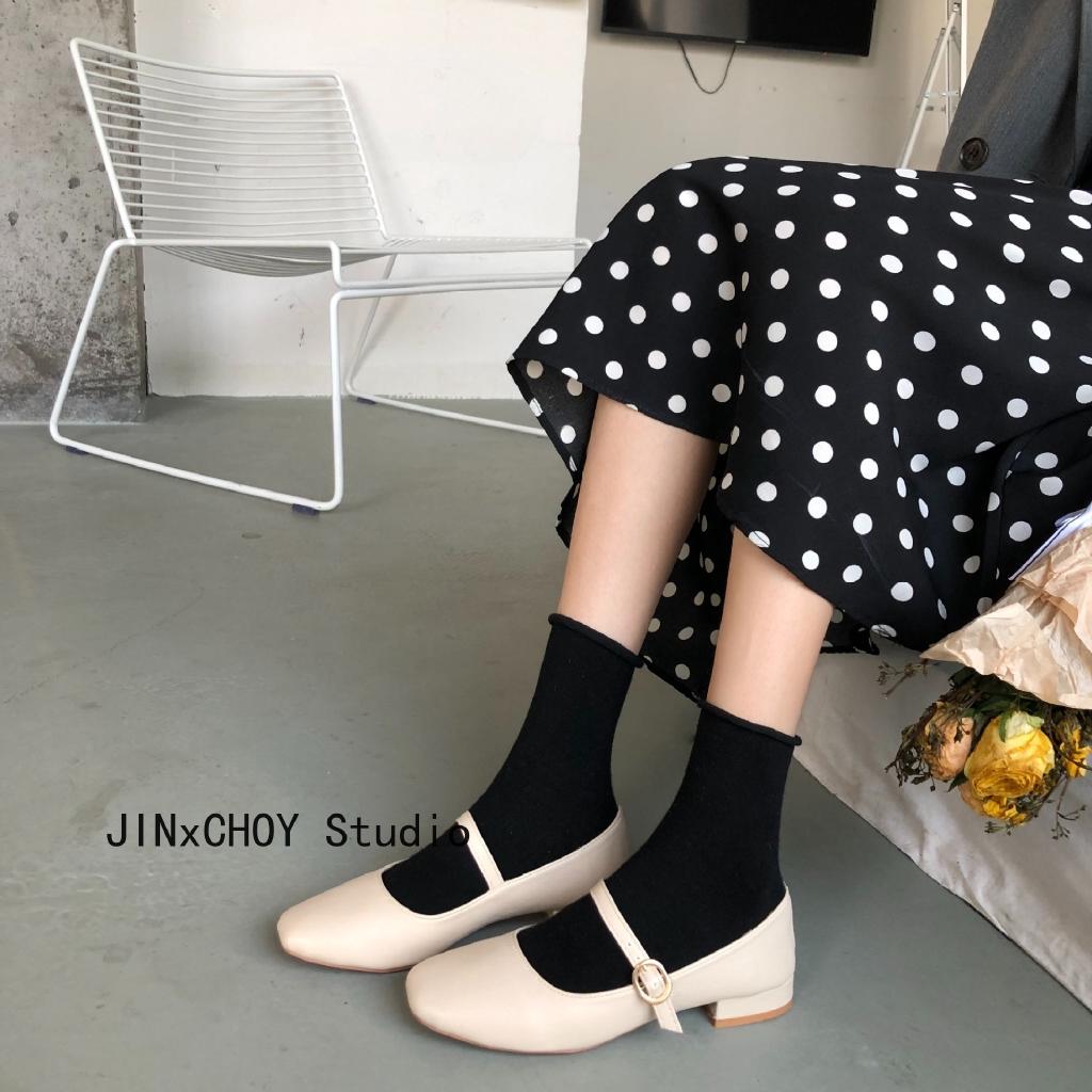 Giày Búp Bê Đế Bằng Mũi Vuông Thời Trang Thanh Lịch Cho Nữ