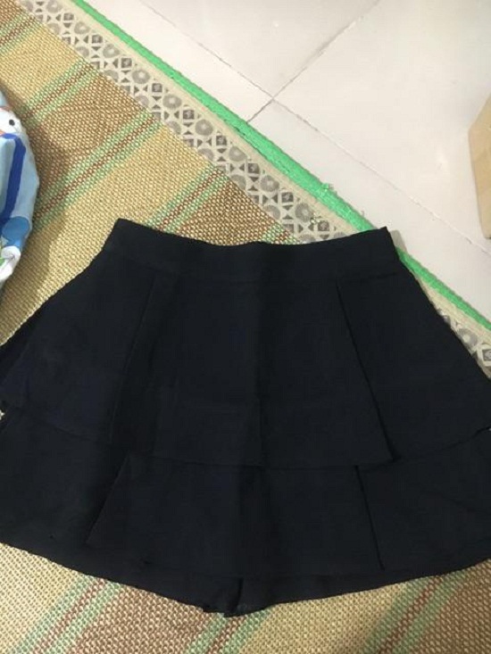 Chân váy ngắn xòe chân váy tầng 2 tầng cạp chun (có lót quần trong) CV54