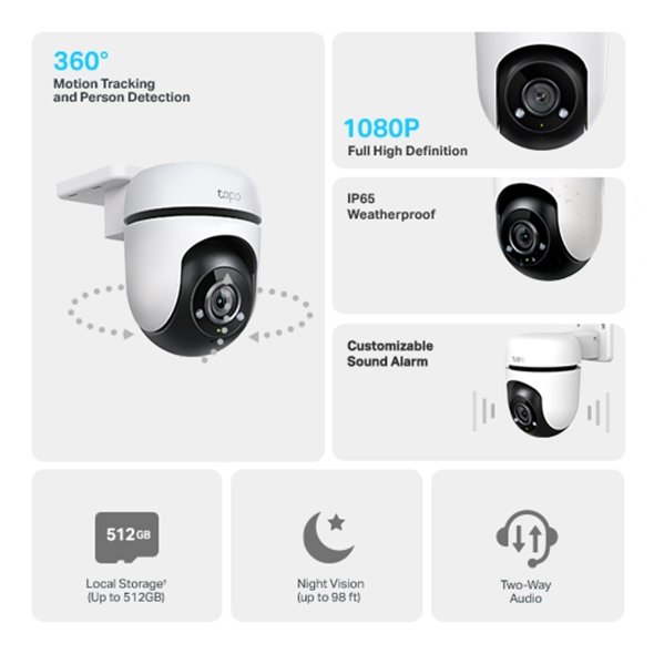 Hình ảnh Camera WiFi TP-Link Tapo C500 An Ninh Quay/Quét Ngoài Trời - Hàng Chính Hãng