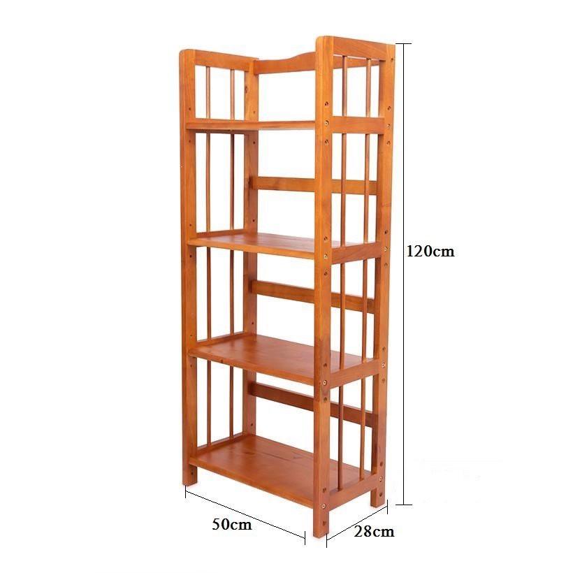 Kệ sách gỗ 4 tầng 50cm 47wood - Kệ gỗ đa năng 4 tầng rộng 50cm