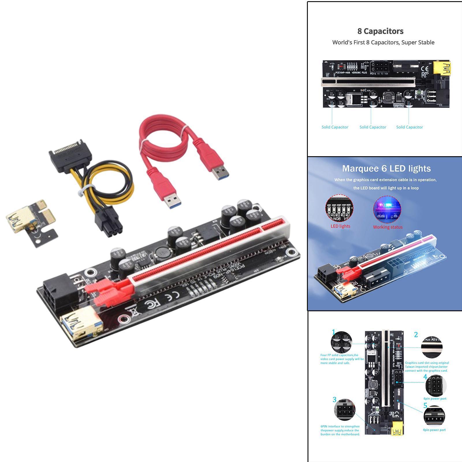 Graphics Card USB 3.0 Ver 010S Plus 1x 16x Multiplier for GPU  Powered