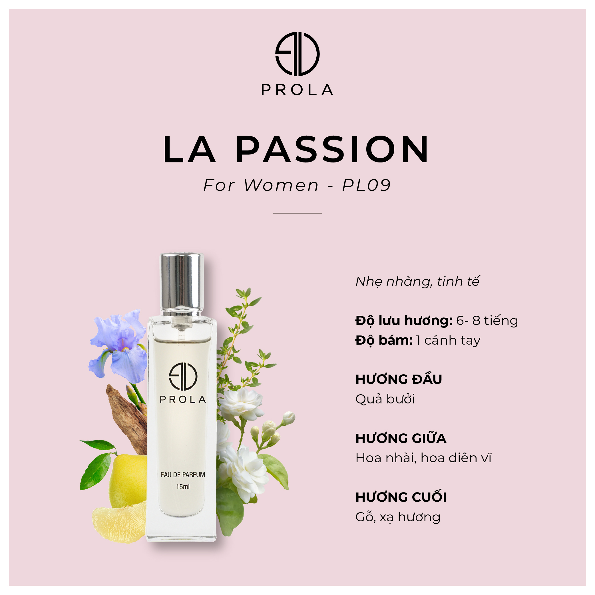 Nước Hoa Nữ PROLA Mini Chính Hãng Thơm Lâu Nhẹ Nhàng Cuốn Hút Dạng Xịt - La Passion