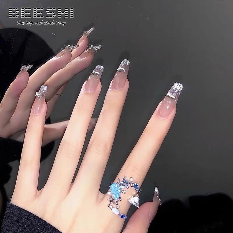 Đá nail đính móng, đá chân bằng hình chữ nhật, hình vuông nail mix size -beeshi shop