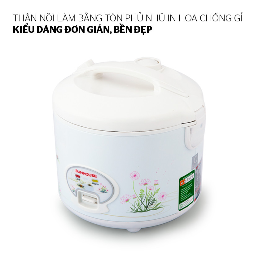 Nồi Cơm Điện Đa Năng Sunhouse SHD8602 (1.8L) – Trắng- Hàng chính hãng