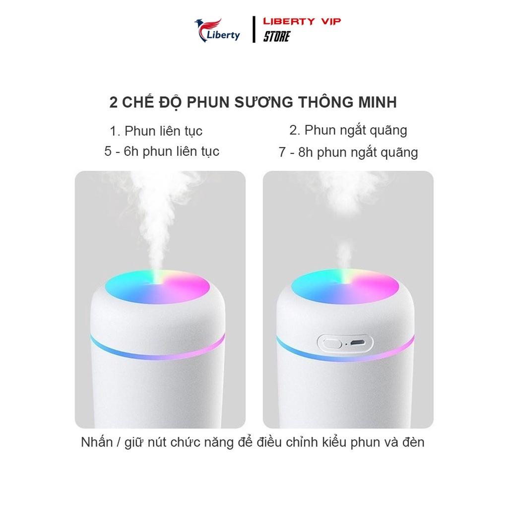 Máy xông tinh dầu, phun sương Liberty tạo độ ẩm không khí tích hợp đèn LED đa năng 3 trong 1 - Hàng chính hãng