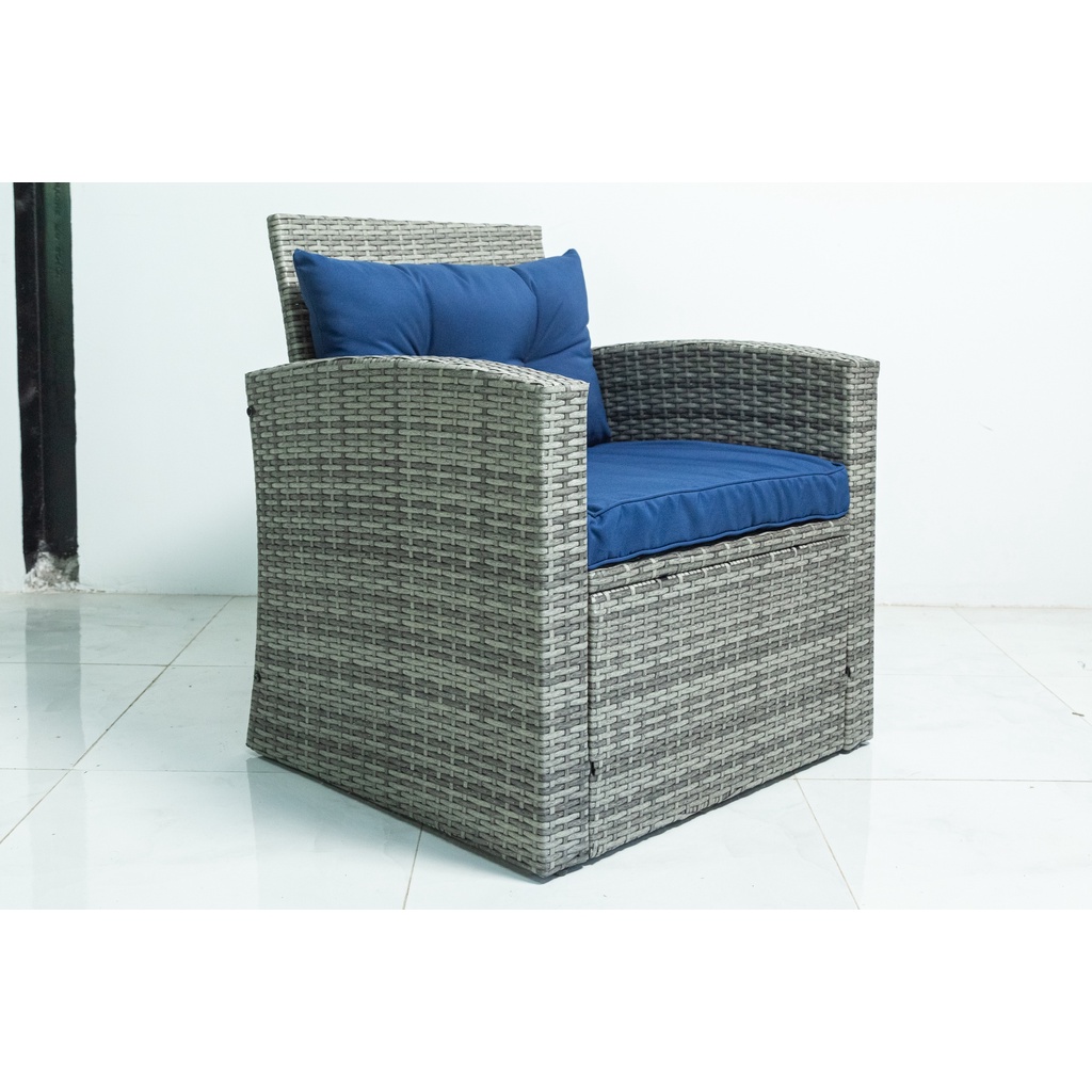 WEGO Bộ bàn ghế sofa mây nhựa / Sofa sân vườn ngoài trời / Outdoor Furniture Rattan Chair Sofa Set Balcony Table Garden Sofa 3 seater