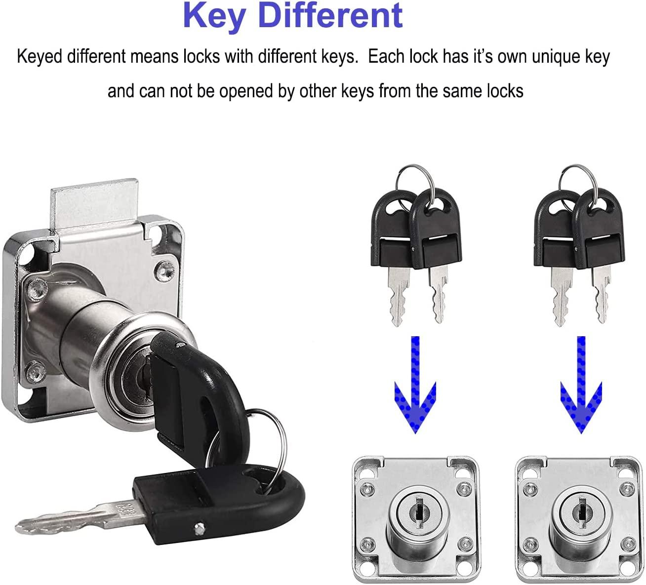 Cam Lock Khóa tủ an toàn bằng chìa khóa - Các loại khóa khác nhau dành cho tủ, hộp thư, ngăn kéo, gia đình, văn phòng
