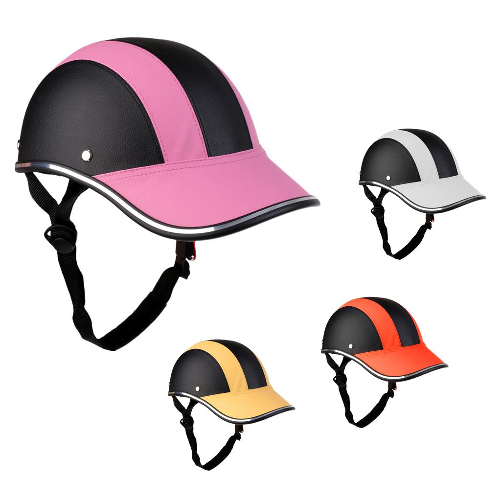 PU Street Bike Motorcycle Helmet Motocross Cycling Riding Half Helmet Baseball Cap Foam Padded Hat