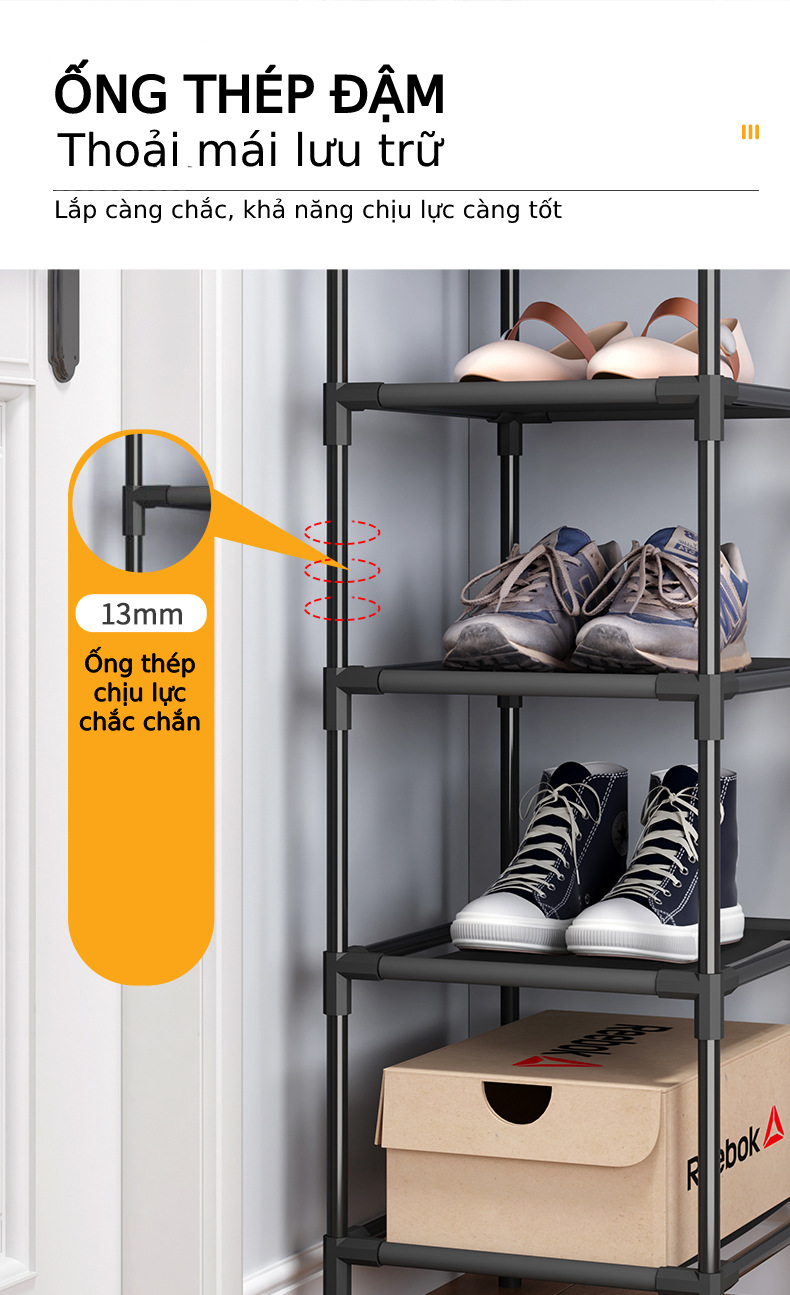 Tủ giày nhựa lắp ghép đa năng chia ô , kệ để đồ đạc thông minh nhiều tầng chịu lực chống bụi bẩn