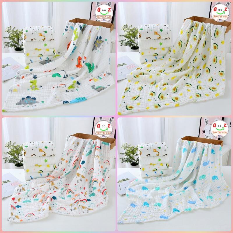 Khăn Tắm Xô Nhăn 6 Lớp Dày Dặn Siêu Thấm Hút Cho Bé - Khăn Tắm Cho Bé Hàng Nhập Cao Cấp Có Thể Dùng Làm Chăn Đắp