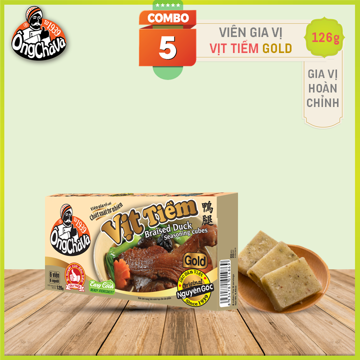 Combo 5 Hộp Viên Gia Vị Vịt Tiềm Gold Ông Chà Và 126g (Braised Duck Seasoning Cubes)