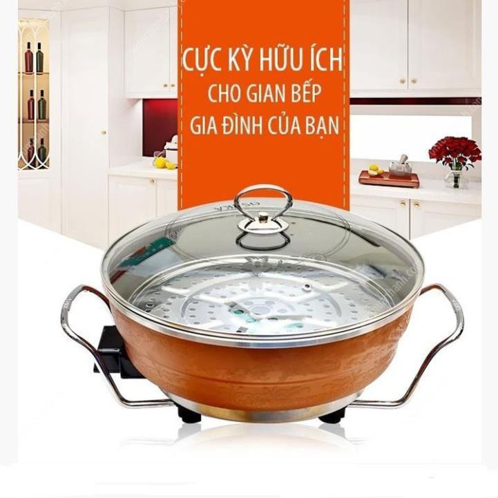 Chảo Điện Đa Năng OSAKA CHỐNG DÍNH Kiêm Nồi Lẩu Điện Đa Dụng
