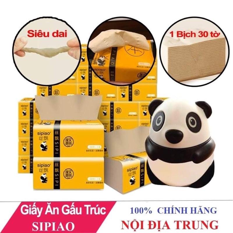 Thùng 30 Gói Giấy Ăn Gấu Trúc Siêu Dai, Thấm Nước Không Bị Bở Giấy (Hàng Nội địa Trung)